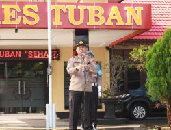 Pelaksana Tugas (Plt) Kapolres Tuban Kombespol. Agung Setyo Nugroho, S.I.K. Pimpin Apel Pagi Polres Tuban