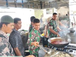 TNI Dirikan Dapur Umum di Timang Gajah, Bantu Pengungsi Terdampak Bencana