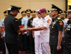 Wapang TNI Pimpin Sertijab Kapuspen TNI, Dan PMPP, dan Kapusjaspermildas