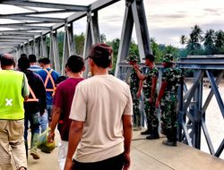 TNI Rampungkan Jembatan Bailey Teupin Mane, Aktivitas Warga Sekitar Kembali Normal