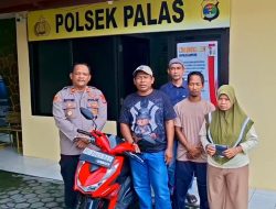 Warga Apresiasi Kinerja Polsek Palas,  Motor Korban Curanmor Dikembalikan kepada pemiliknya