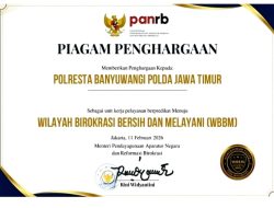 Polresta Banyuwangi Raih Predikat ZI Menuju WBBM 2025, Bukti Komitmen Hadirkan Pelayanan Publik Bersih dan Profesional