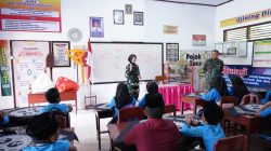 Sasar Program Non Fisik Satgas TMMD Berikan Wasbang Serta Tanamkan Kedisiplinan Di Sekolah Dasar