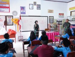 Sasar Program Non Fisik Satgas TMMD Berikan Wasbang Serta Tanamkan Kedisiplinan Di Sekolah Dasar