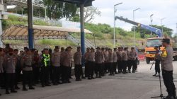 Polres Lampung Selatan Simulasikan Penanganan Lonjakan Kendaraan Mudik di Bakauheni