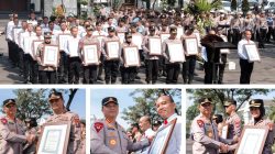 Kapolrestabes Surabaya Beri Penghargaan Anggota dan Warga Berprestasi
