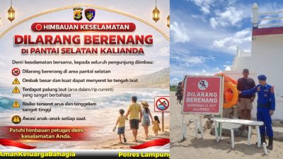 Polisi Imbau Wisatawan Waspada Arus Laut Saat Libur Lebaran di Pantai Lampung Selatan 7
