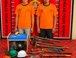 Dua Pria Maling Kabel Milik Telkom di Tangkap Polsek Wiyung