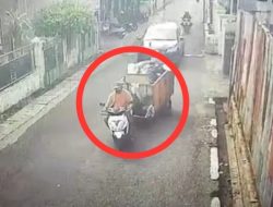 Terekam CCTV, Maling Gerobak Sampah di Ketintang Surabaya
