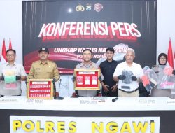 Polres Ngawi Amankan 2 Tersangka Pengedar Narkoba 223,842 gram Sabu Disita