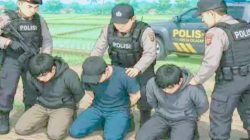 Satresnarkoba Polrestabes Surabaya, mengamankan Tiga Pelaku Saat Asyik Berpesta Sabu, di kawasan Donorejo 2
