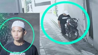 Terekam CCTV: Pria Gunakan Peci dan Sarung Mencuri Sepeda Motor di Bulak Rukem Timur Surabaya 7