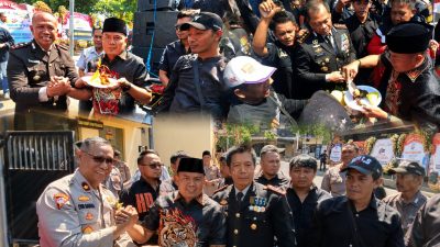 Prank Hari Bhayangkara, PJU Polda Jatim, Polrestabes & Polres Pelabuhan Tanjung Perak Keluar Hadapi Massa AMI, Ujungnya Malah Potong Kue 9