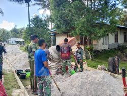 Turun Langsung ke Lapangan, Dansatgas TMMD Ke-129 Kodim 1807/Sorsel Kobarkan Semangat Gotong Royong Warga