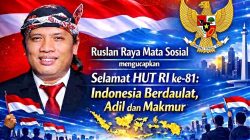 Pendiri Komunitas Mata Sosial, Ruslan Raya: HUT RI ke‑81 Momentum Syukur dan Dukungan Program Nasional