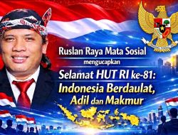 Pendiri Komunitas Mata Sosial, Ruslan Raya: HUT RI ke‑81 Momentum Syukur dan Dukungan Program Nasional