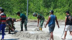 Dari Terbengkalai Jadi Kebanggaan, Satgas TMMD Rehab Lapangan Bola Voli