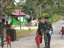 Senyum Anak-Anak Warnai Hasil Pembangunan Jalan Cor 250 Meter TMMD Ke-129 di Kampung Sesor