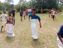 Berbagi Kebahagiaan HUT RI, Kepala Suku Senggi Gelar Lomba dan Pembagian Sembako