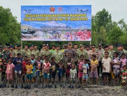 Jaga Kelestarian Lingkungan, Kodim 1710/Mimika Tanam Mangrove Sambut HUT ke-81 TNI