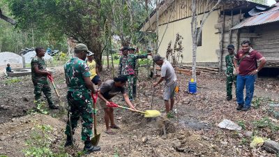 Penuh Kepedulian, Satgas TMMD ke-130 Bangun Rumah Warga Kampung Yamboi 6