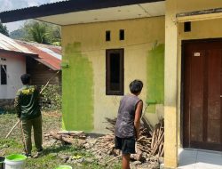Satgas TMMD ke-130 Kodim 1808/Mansel Percantik Rumah Warga Agar Nyaman Dihuni