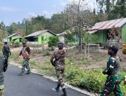 Langkah Ceria Satgas TMMD ke-130 Menuju Sasaran, Disambut Hangat Warga Kampung Yamboi