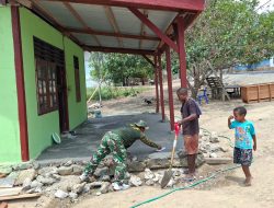 Bersama Rakyat Membangun Harapan, Satgas TMMD Ke-130 Kerjakan Teras Rumah Warga