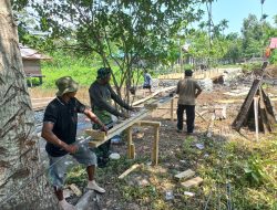 Progres Capai 55 Persen, Satgas TMMD Ke-130 Lanjutkan Pembangunan Jembatan Di Yamboi Gunung