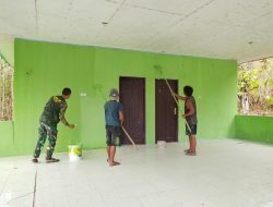 Satgas TMMD Ke-130 Hidupkan Kembali Balai Kampung Yamboi sebagai Ruang Kebersamaan